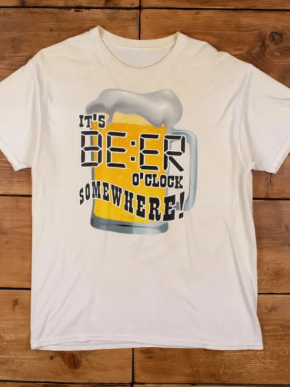 Beer O'Clock Slogan Funny Party oversized tee Unisex